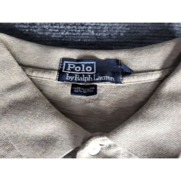 Polo By Ralph Lauren 27 Polo Shirt Men Sz XL Brown‎ Short Sleeve Preppy Workwear - Picture 4 of 7